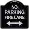 Signmission No Parking Fire Lane W/ Bidirectional Arrow Heavy-Gauge Aluminum Sign, 18" x 18", BS-1818-23738 A-DES-BS-1818-23738 - alternate 1